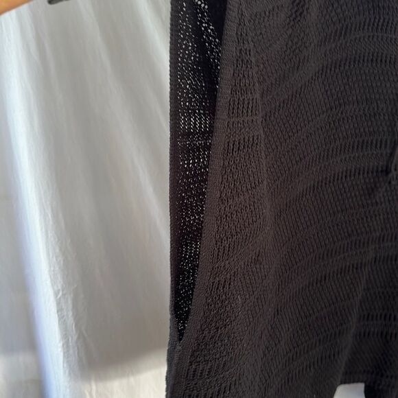 Lauren Boho black woven lightweight sweater/poncho - Picture 2 of 3